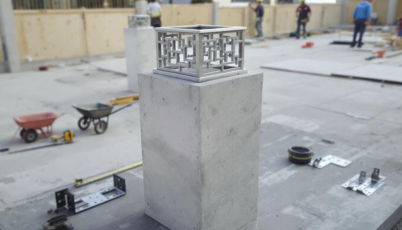 Exemple de devis de pilier de portail : Coût 500-2500€ [Béton, Alu]