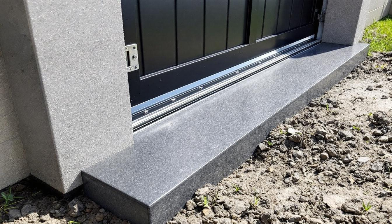 Fondation pour portail coulissant : Seuil en béton et stabilité des piliers